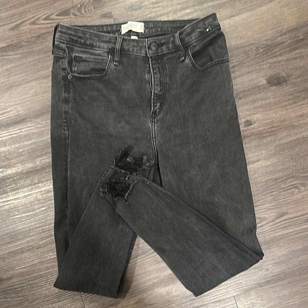 Abercrombie & Fitch Black Denim Curve Love High Rise Jeans 10 30